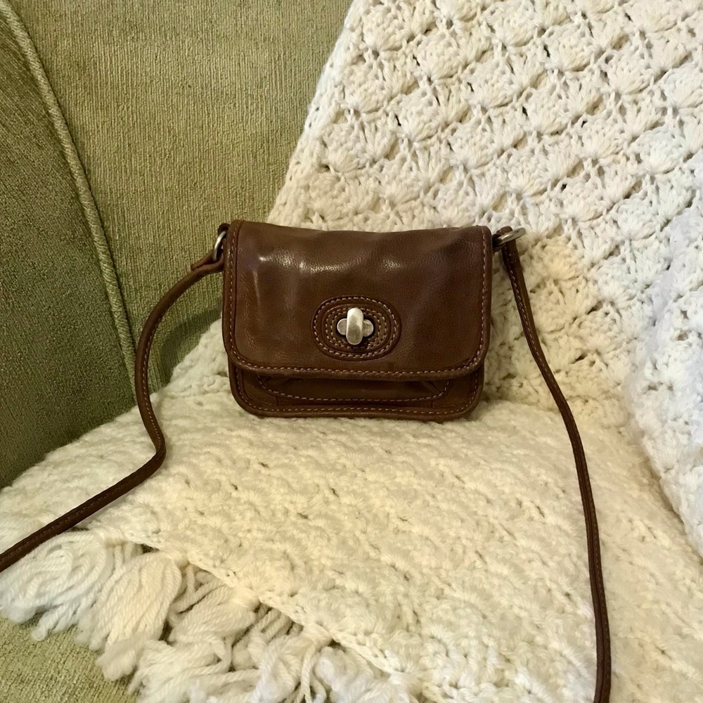 Fossil Brown Leather Crossbody Bag